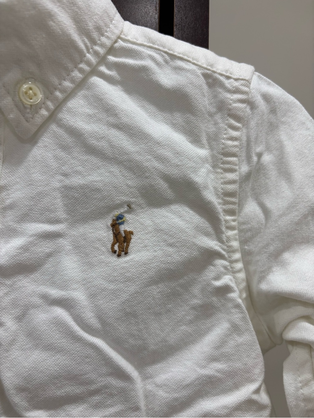 Ralph Lauren White Long-Sleeve Button-Down Shirt for Kids - Picture 6 of 6